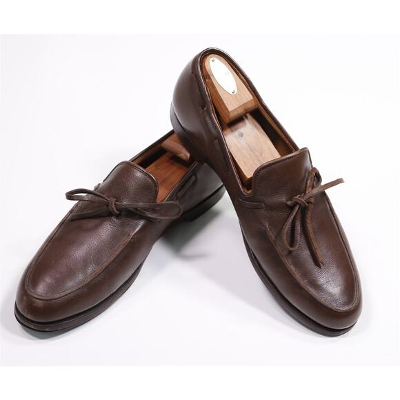 Peal & Co Brooks Brothers Brown Leather Tied Loafers Men's UK 10.5 US 11 - Picture 8 of 12